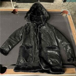 Jordan Craig Black Fur-Trimmed Jacket